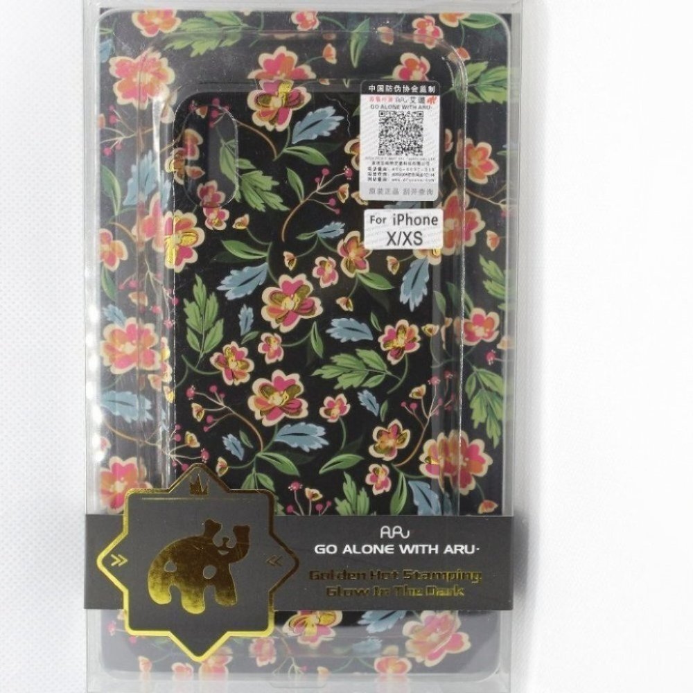 iPhone X / iPhone XS Floral tpu gold stamp case